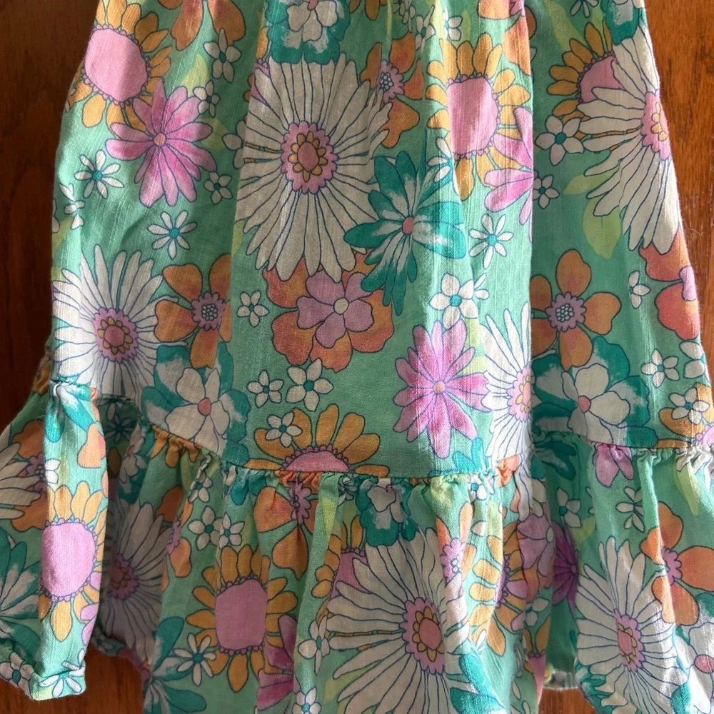 Jumping Beans Floral Kids Dress - Green and Pink - Picture 6 of 6